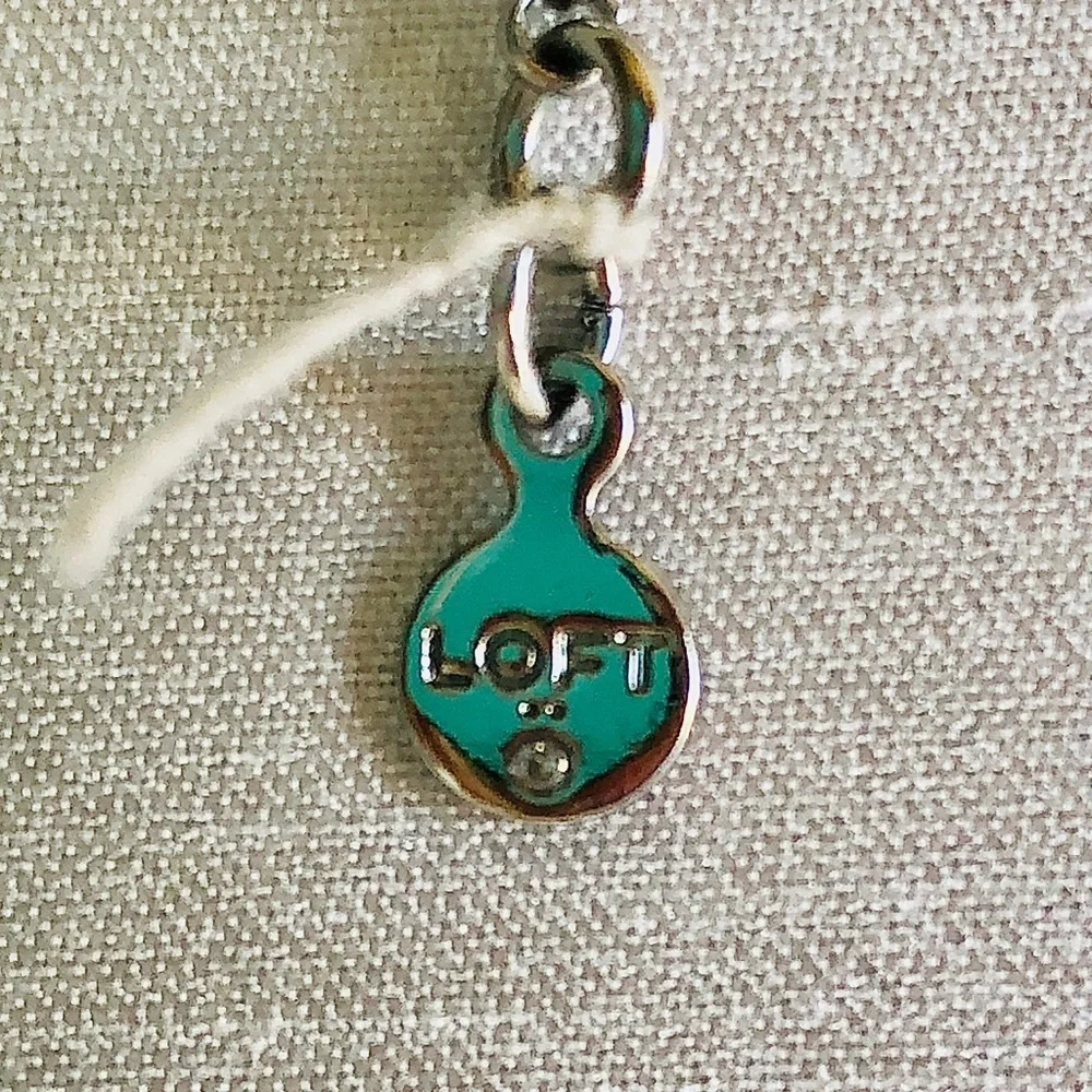 DONATED Loft Silver Bar Necklace & Geometric Earrings. 15” & 2 1/2”. - Picture 5 of 5